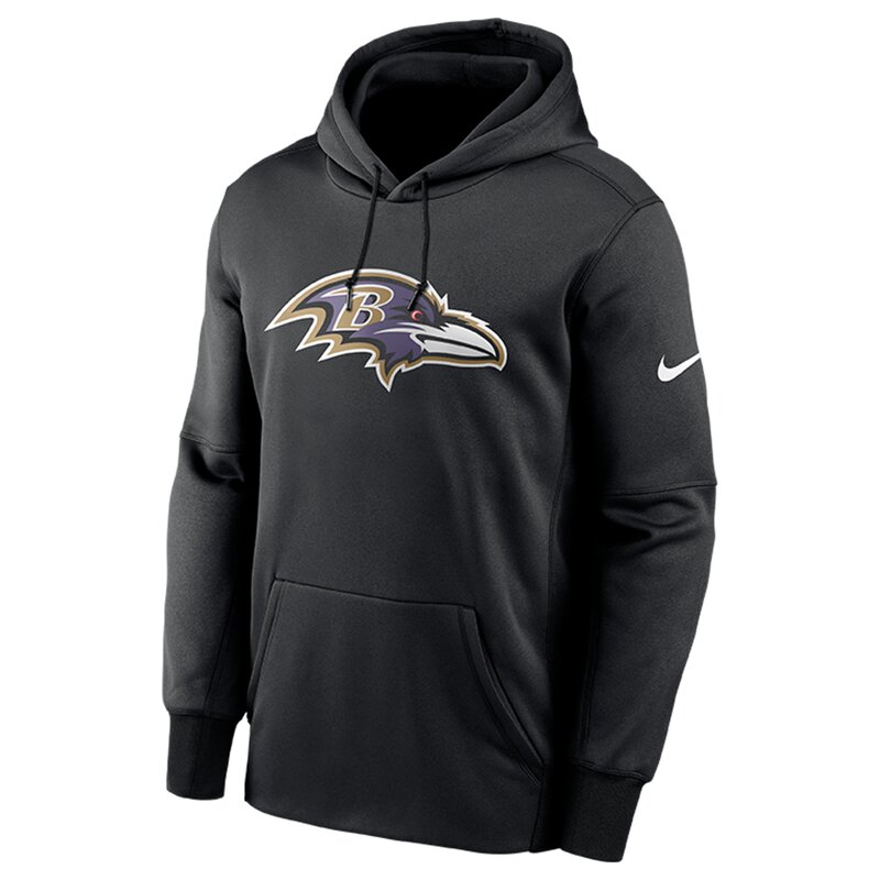 Nike NFL Prime Logo Therma Pullover Hoodie Baltimore Ravens, schwarz