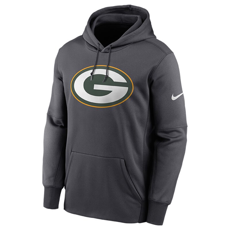 Nike NFL Prime Logo Therma Pullover Hoodie Green Bay Packers, anthrazit