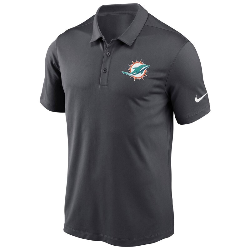 Nike NFL Team Logo Franchise Polo Miami Dolphins, anthrazit - Gr. M