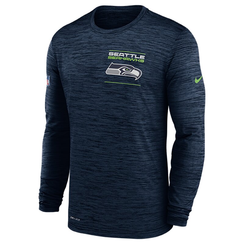 Nike NFL Velocity LS Sideline T-Shirt Seattle Seahawks, navy - Gr. 3XL