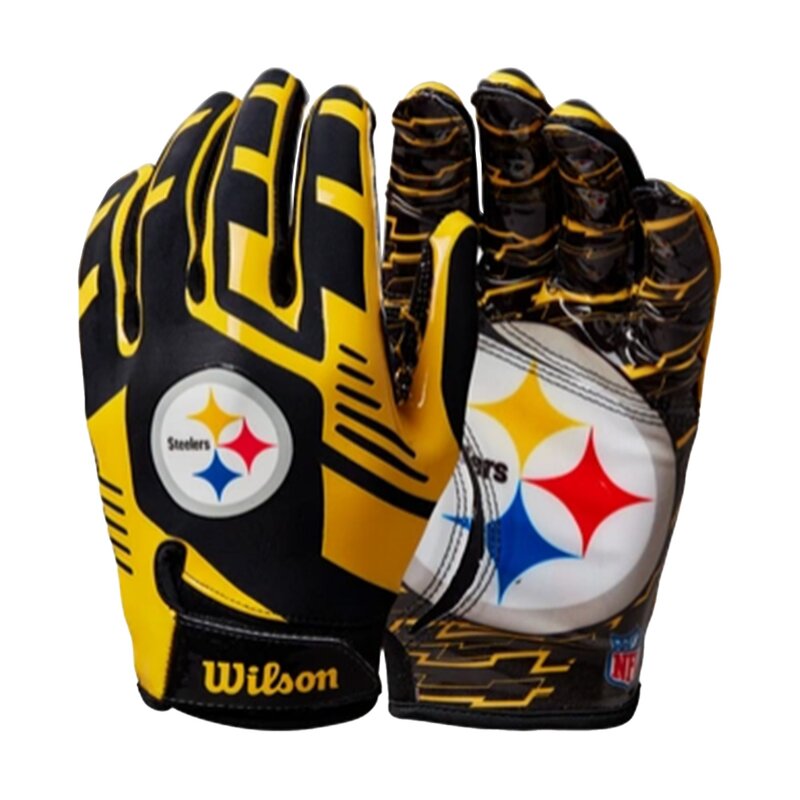 Wilson NFL Stretch Fit Adult Receiver Handschuhe - Team Pittsburgh Steelers