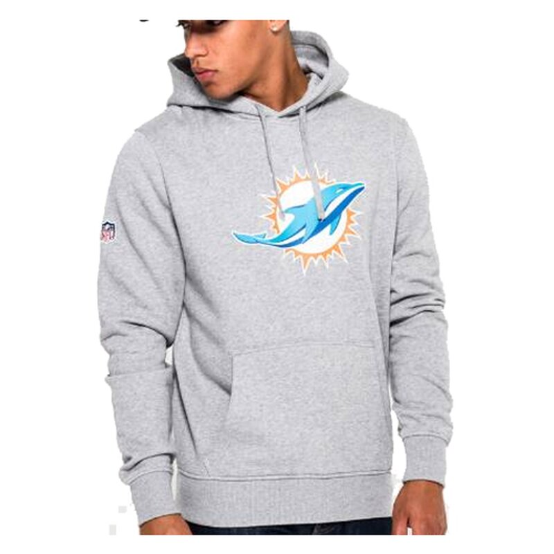New Era NFL Team Logo Hoodie Miami Dolphins grau - Gr. S